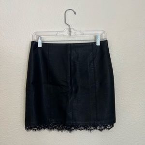 Jack by BB Dakota faux leather skirt with lace trim
